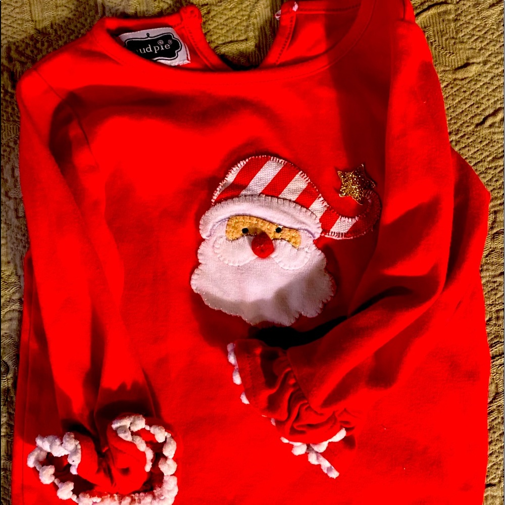 Mud Pie Santa T shirt